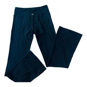 Lululemon Flare Groove Pants Women's Size 4 Luon Black Reversible Yoga Gym Dance